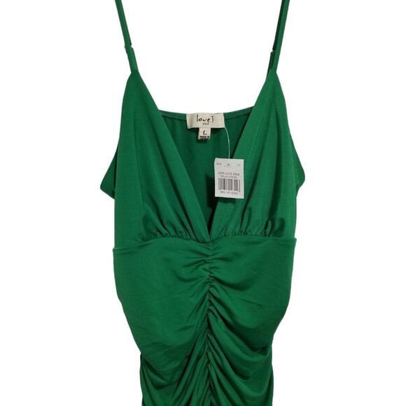 NWT LOVE J Ruched‎ Dress Color Green Size L - Picture 4 of 6